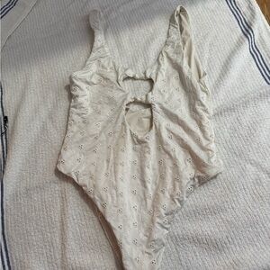 White Eyelet One Piece Swimsuit